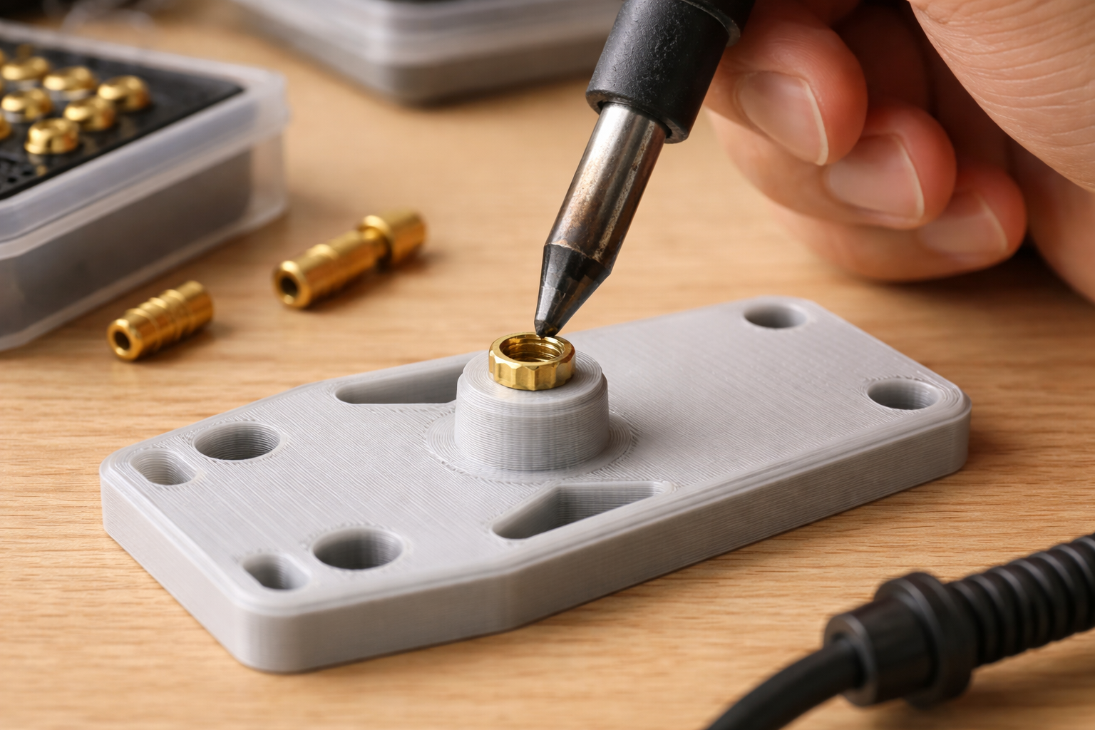 Giv dine 3D‑print rigtigt gevind: tæm heat‑set inserts uden sprængte dele