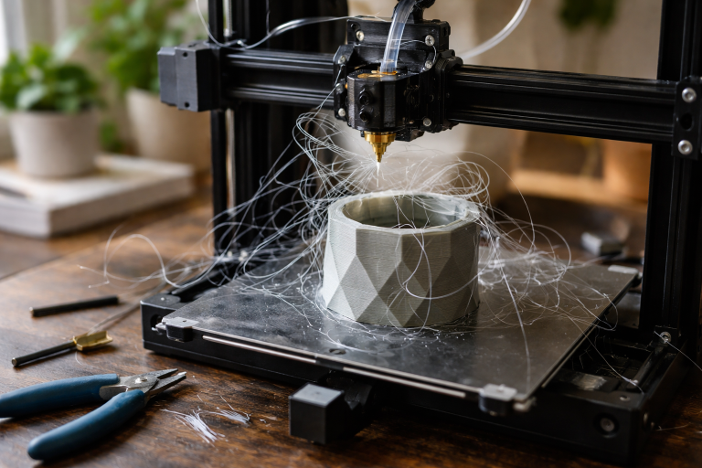 Har dit PETG også valgt at spinde spindelvæv over hele printet?