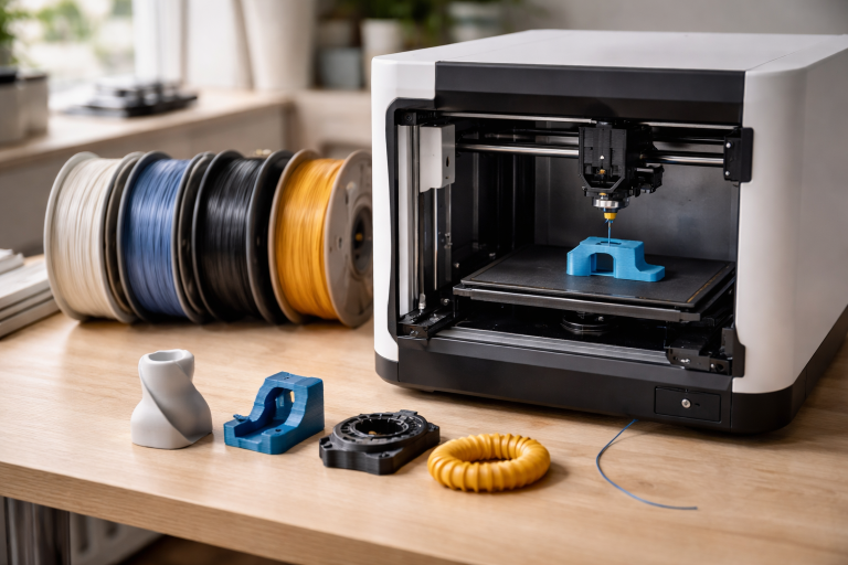 Hvilket filament bør jeg vælge? Guide til PLA, PETG, ABS, ASA og TPU